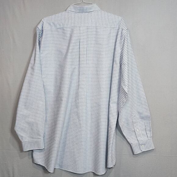 L L Bean Wrinkle Free Traditional Fit Blue Button Down Mens Sz 18 - 37 - Picture 3 of 5